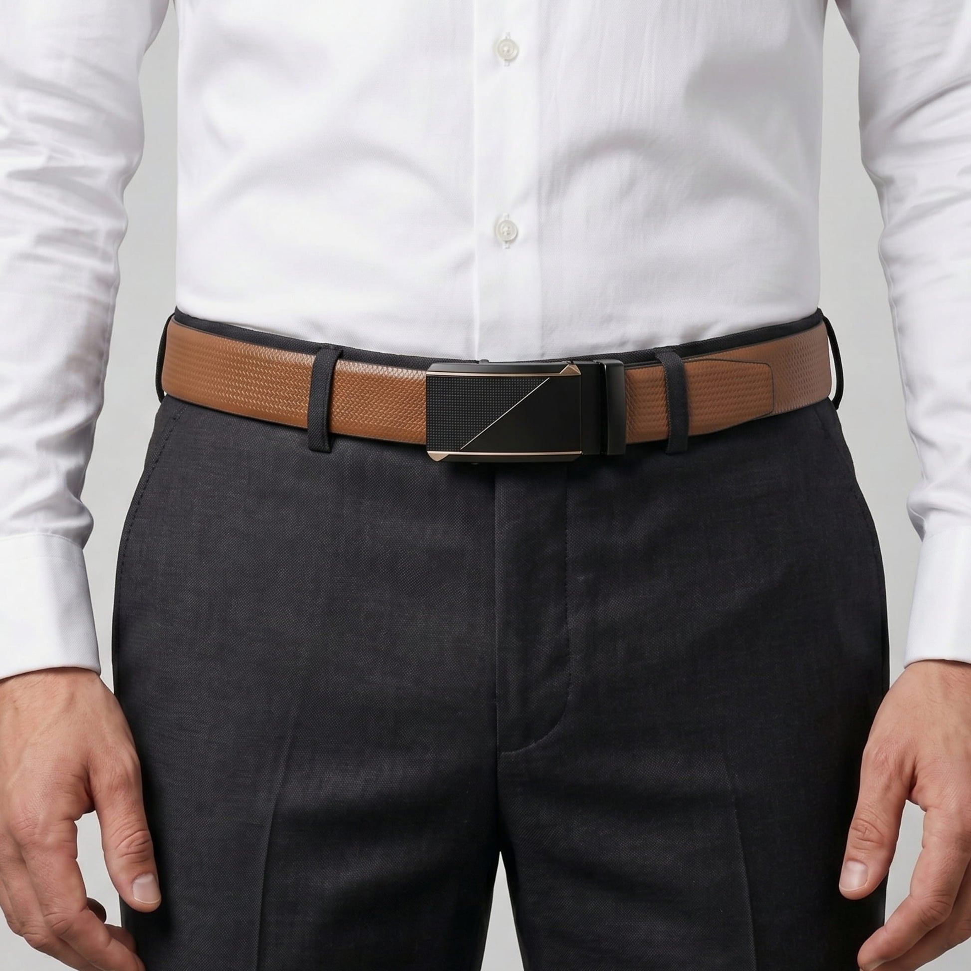 THE MEN THING Leather Belts Mens Genuine Leather Belt | 2 in 1 Reversible (Brown & Black) (1 Pc.) - SIGNORA -TRION