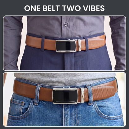 THE MEN THING Leather Belts Mens Genuine Leather Belt | 2 in 1 Reversible (Brown & Black) (1 Pc.) - SIGNORA - VELMIR