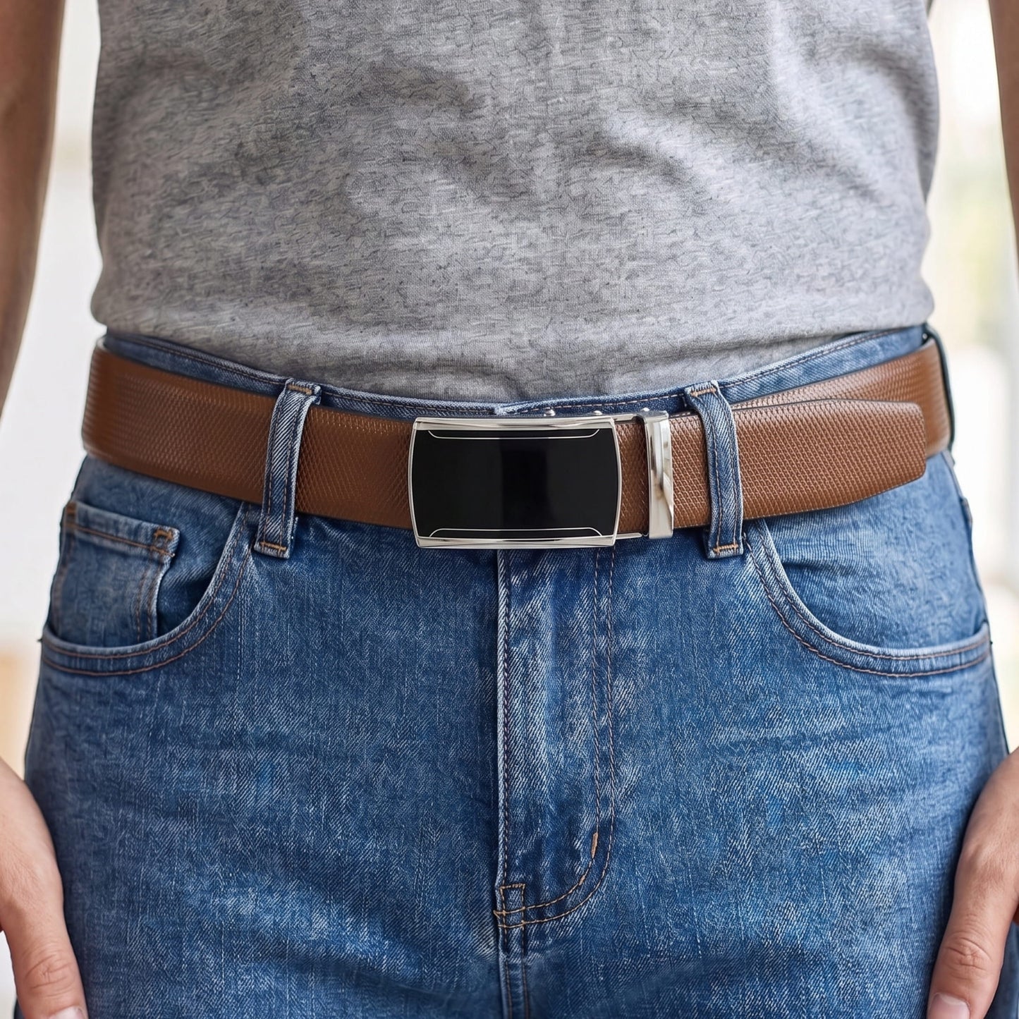 THE MEN THING Leather Belts Mens Genuine Leather Belt | 2 in 1 Reversible (Brown & Black) (1 Pc.) - SIGNORA - VELMIR