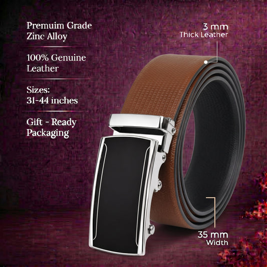 Mens Genuine Leather Belt | 2 in 1 Reversible (Brown & Black) (1 Pc.) - SIGNORA - VELMIR — Leather Belts for Men | THE MEN THING