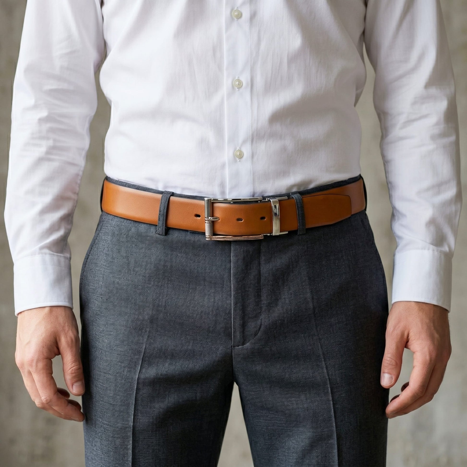 THE MEN THING Leather Belts Mens Genuine Leather Belt | 2 in 1 Reversible (Brown & Black) (1 Pc.) - Velaro