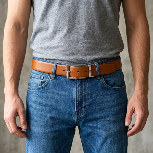 Mens Genuine Leather Belt | 2 in 1 Reversible (Brown & Black) (1 Pc.) - Velaro