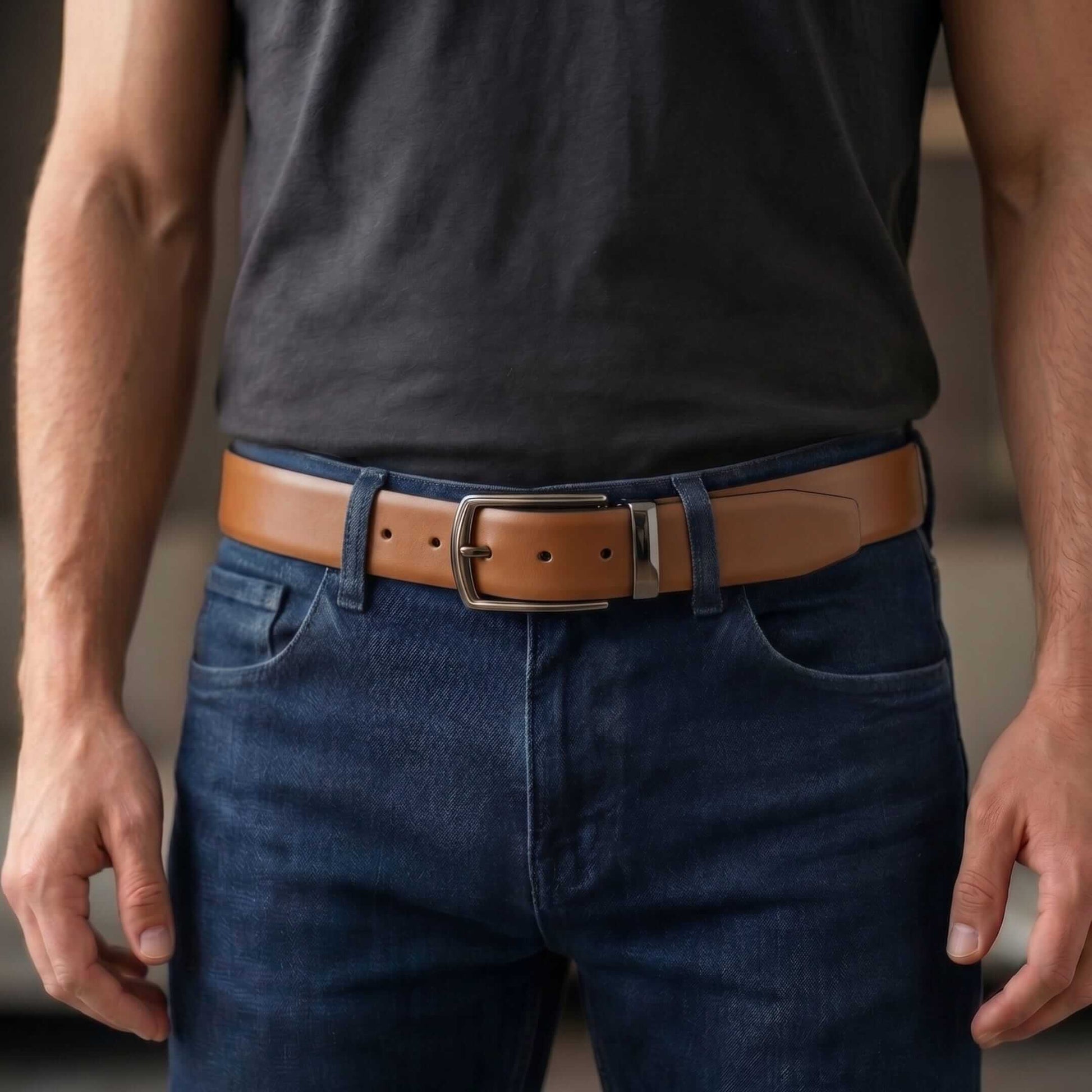 Mens 100% Genuine Leather Belt - VELARO Smooth Matte, MORVEX Matte Gunmetal Pin Buckle (Brown & Black Reversible) — Leather Belts for Men | THE MEN THING
