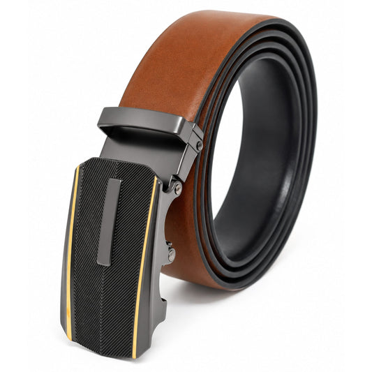 THE MEN THING Leather Belts Mens Genuine Leather Belt | 2 in 1 Reversible (Brown & Black) (1 Pc.) - VELARO