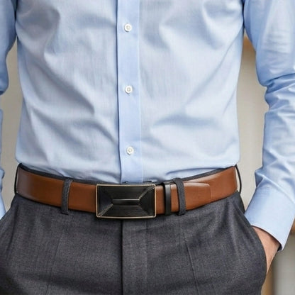THE MEN THING Leather Belts Mens Genuine Leather Belt | 2 in 1 Reversible (Brown & Black) (1 Pc.) - VELARO