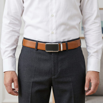 THE MEN THING Leather Belts Mens Genuine Leather Belt | 2 in 1 Reversible (Brown & Black) (1 Pc.) - VELARO