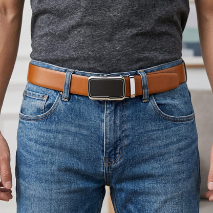 THE MEN THING Leather Belts Mens Genuine Leather Belt | 2 in 1 Reversible (Brown & Black) (1 Pc.) - VELARO