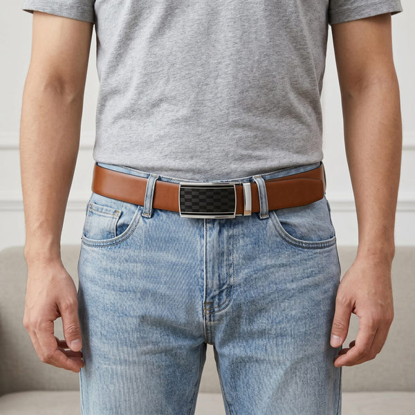 Mens Genuine Leather Belt | 2 in 1 Reversible (Brown & Black) (1 Pc.) - VELARO-ARKON