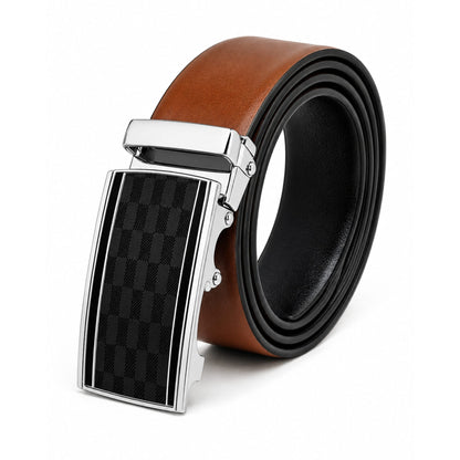 THE MEN THING Leather Belts Mens Genuine Leather Belt | 2 in 1 Reversible (Brown & Black) (1 Pc.) - VELARO-ARKON
