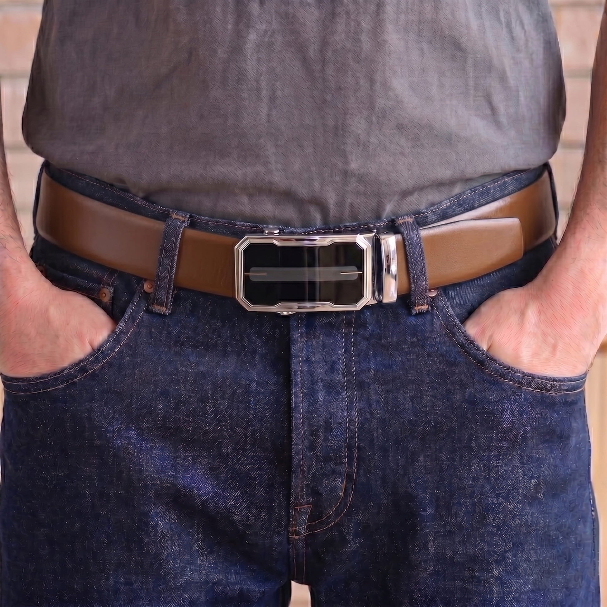 THE MEN THING Leather Belts Mens Genuine Leather Belt | 2 in 1 Reversible (Brown & Black) (1 Pc.) - VELARO -AVENZO