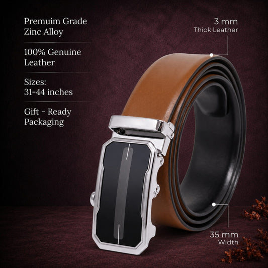Mens Genuine Leather Belt | 2 in 1 Reversible (Brown & Black) (1 Pc.) - VELARO -AVENZO — Leather Belts for Men | THE MEN THING