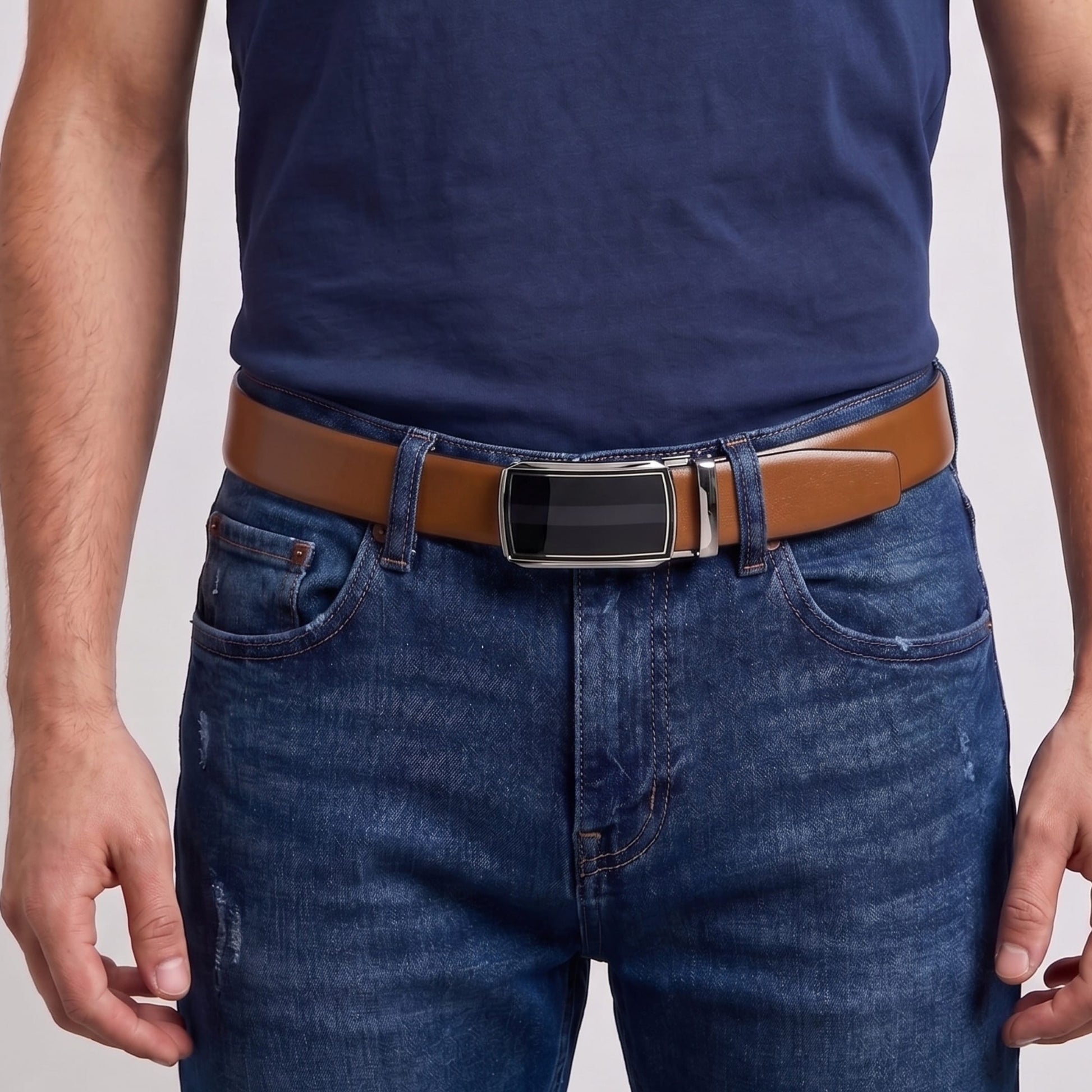 THE MEN THING Leather Belts Mens Genuine Leather Belt | 2 in 1 Reversible (Brown & Black) (1 Pc.) - VELARO - KLYNT