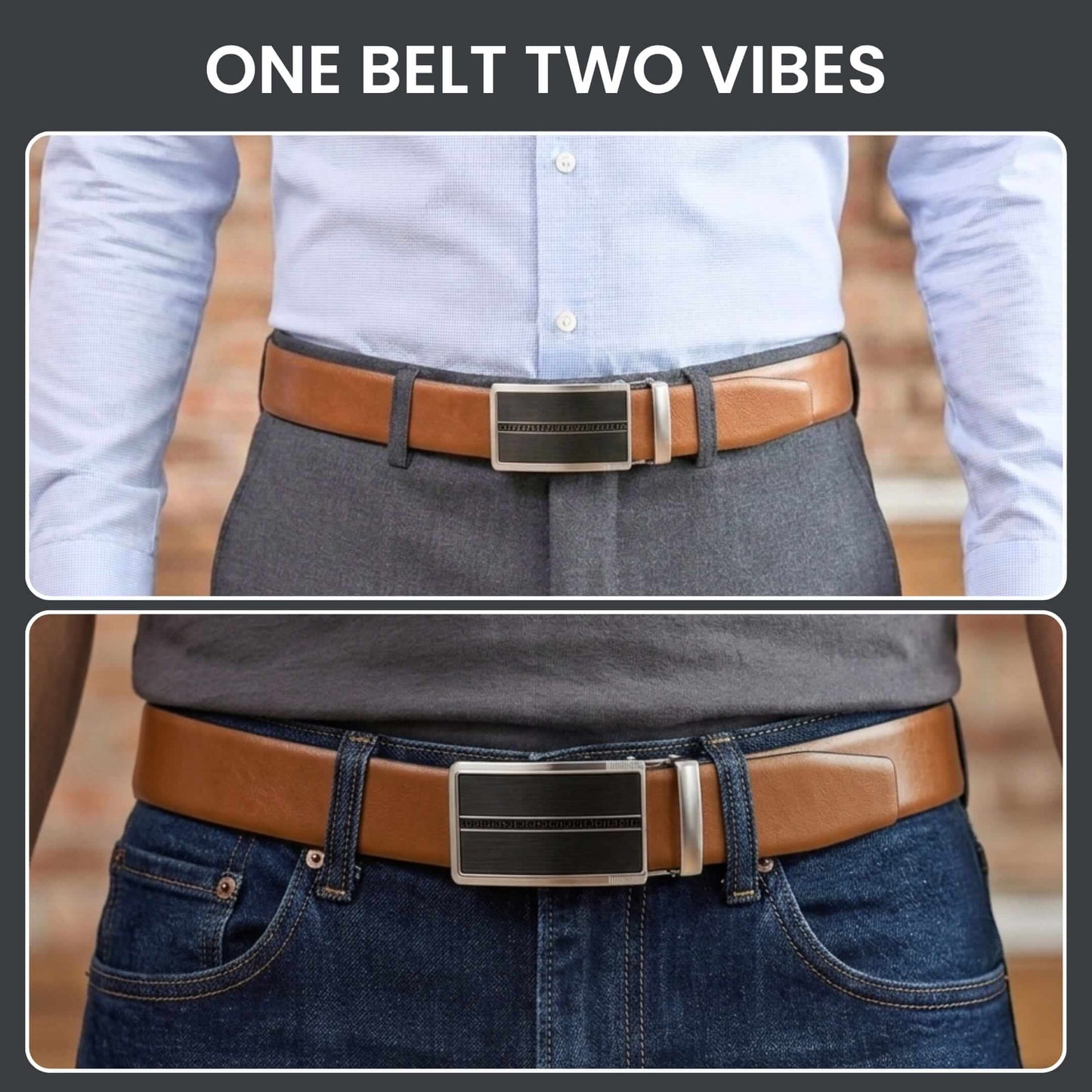 Mens Genuine Leather Belt | 2 in 1 Reversible (Brown & Black) (1 Pc.) - VELARO - KRONIQ — Leather Belts for Men | THE MEN THING