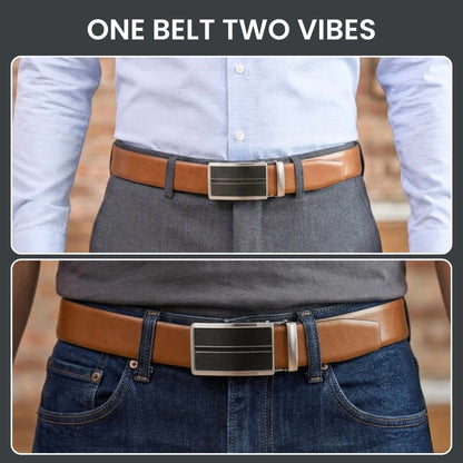 Mens Genuine Leather Belt | 2 in 1 Reversible (Brown & Black) (1 Pc.) - VELARO - KRONIQ — Leather Belts for Men | THE MEN THING