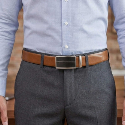 Mens Genuine Leather Belt | 2 in 1 Reversible (Brown & Black) (1 Pc.) - VELARO - KRONIQ — Leather Belts for Men | THE MEN THING