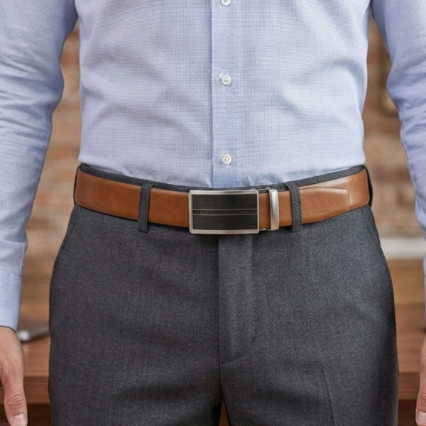 Mens Genuine Leather Belt | 2 in 1 Reversible (Brown & Black) (1 Pc.) - VELARO - KRONIQ