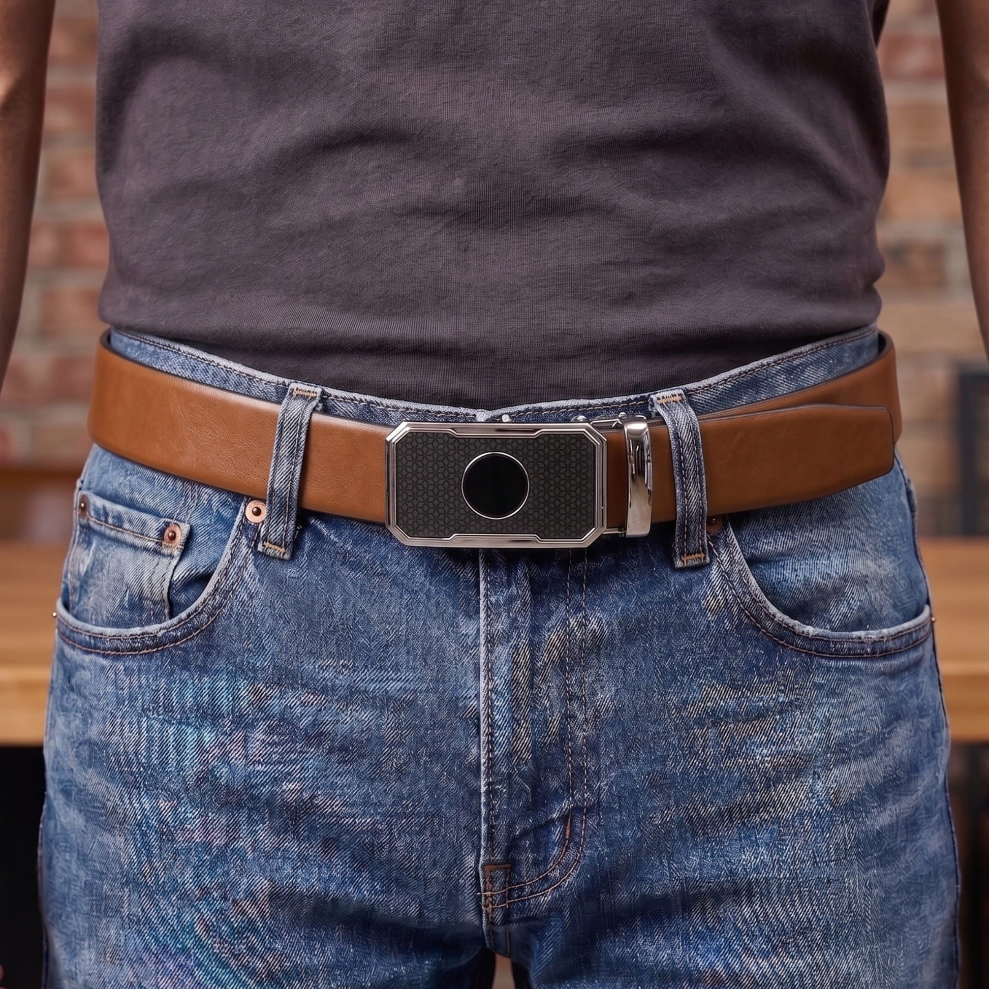 THE MEN THING Leather Belts Mens Genuine Leather Belt | 2 in 1 Reversible (Brown & Black) (1 Pc.) - VELARO - MONTREX