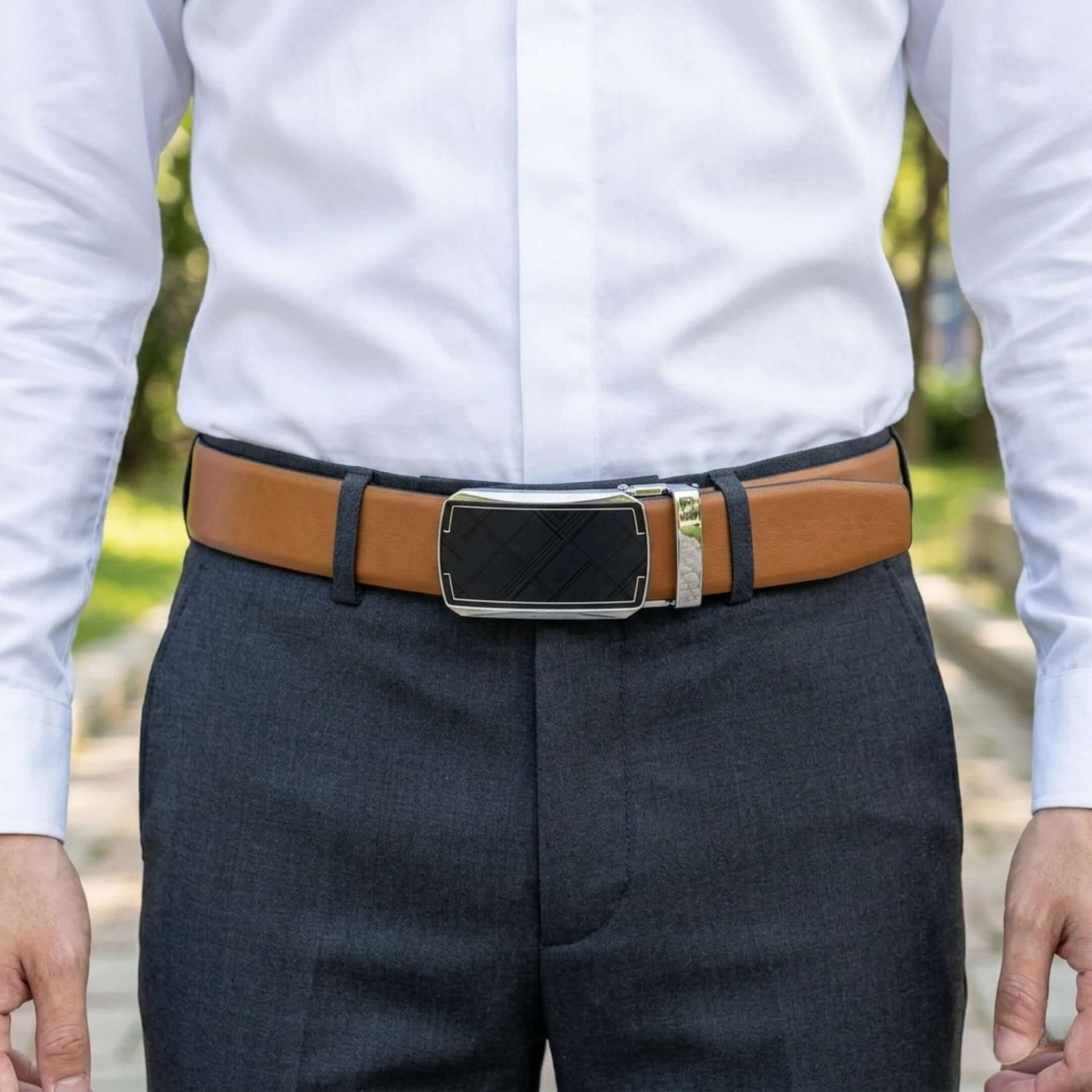 Mens Genuine Leather Belt | 2 in 1 Reversible (Brown & Black) (1 Pc.) - VELARO - ORLUX — Leather Belts for Men | THE MEN THING