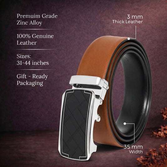 Mens Genuine Leather Belt | 2 in 1 Reversible (Brown & Black) (1 Pc.) - VELARO - ORLUX — Leather Belts for Men | THE MEN THING