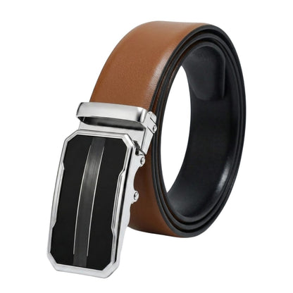 THE MEN THING Leather Belts Mens Genuine Leather Belt | 2 in 1 Reversible (Brown & Black) (1 Pc.) - VELARO-OVRIS