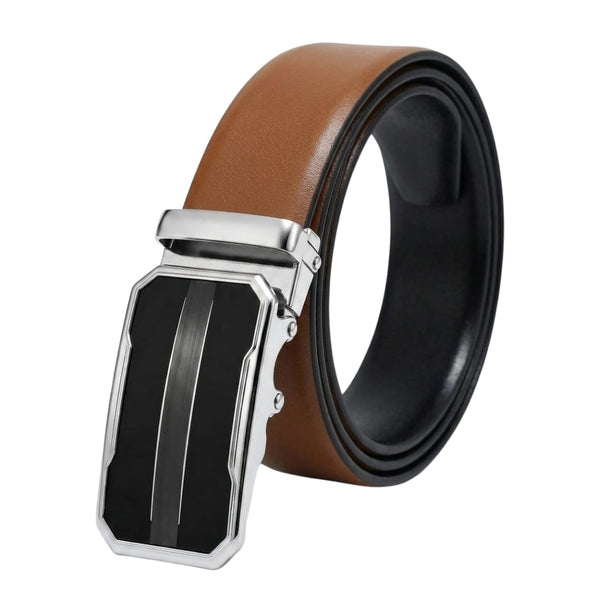 Mens Genuine Leather Belt | 2 in 1 Reversible (Brown & Black) (1 Pc.) - VELARO-OVRIS