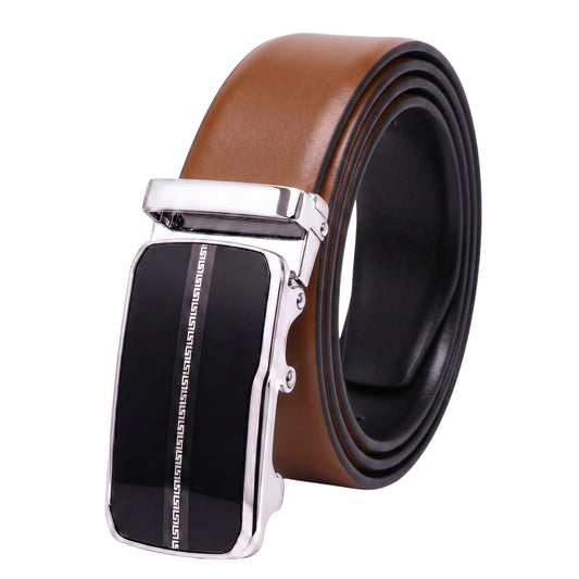 THE MEN THING Leather Belts Mens Genuine Leather Belt | 2 in 1 Reversible (Brown & Black) (1 Pc.) - VELARO-ROYVIC