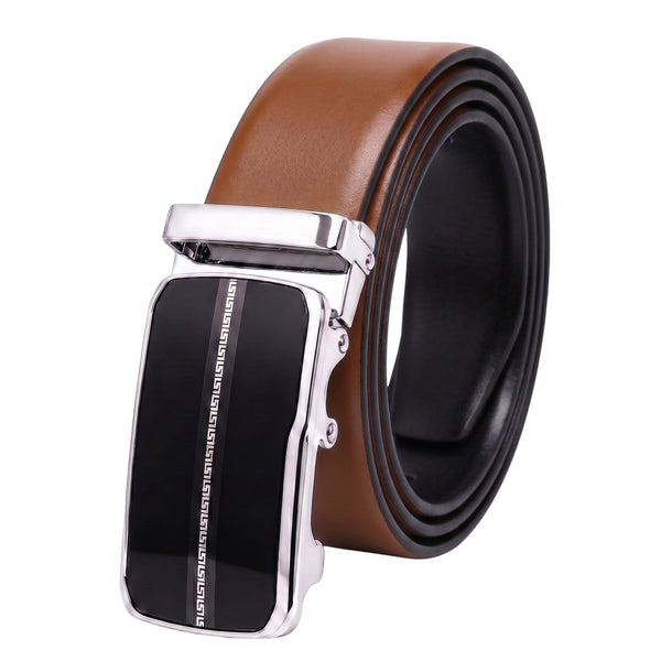 Mens Genuine Leather Belt | 2 in 1 Reversible (Brown & Black) (1 Pc.) - VELARO-ROYVIC