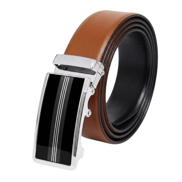 Mens Genuine Leather Belt | 2 in 1 Reversible (Brown & Black) (1 Pc.) - VELARO - TREVION