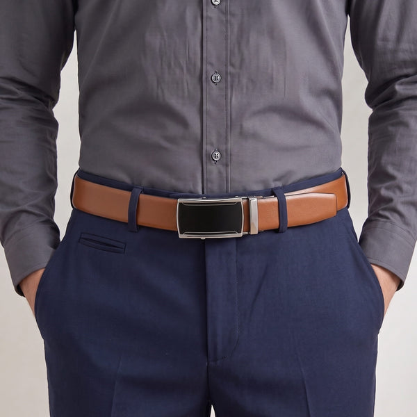 Mens Genuine Leather Belt | 2 in 1 Reversible (Brown & Black) (1 Pc.) - VELARO - VELMIR