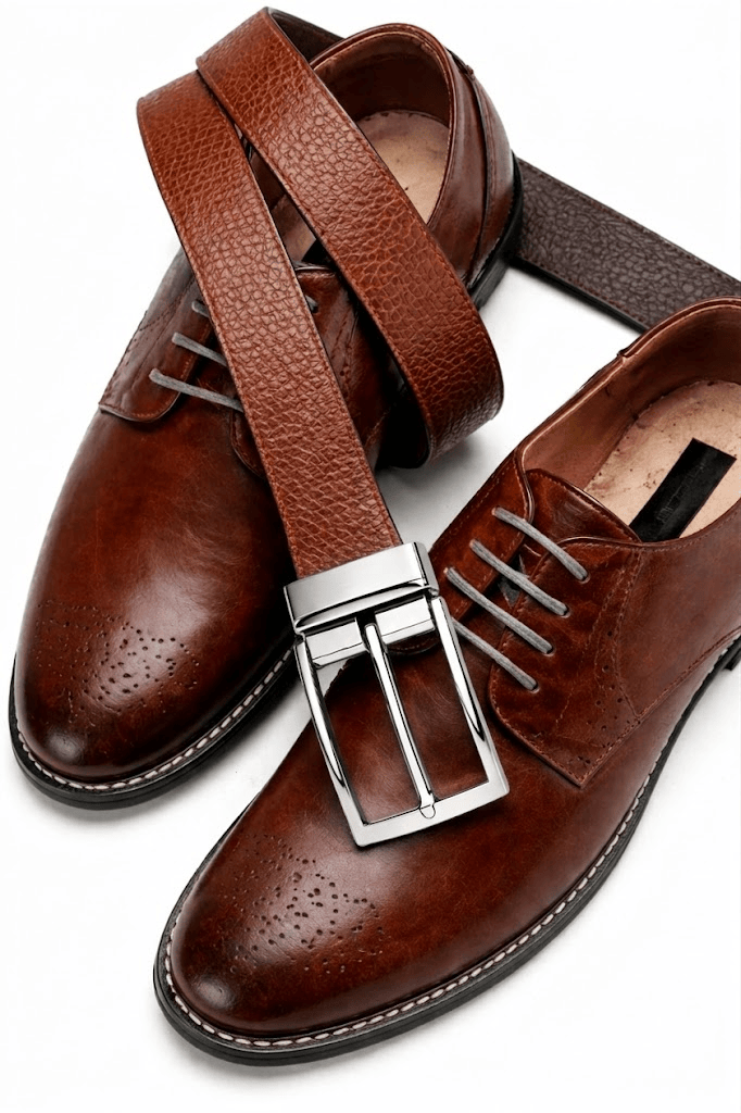 THE MEN THING Leather Belts Mens Genunie Leather Belt | 2 in 1 Reversible (Brown & Black  ) (1 Pc.) - LUXARO