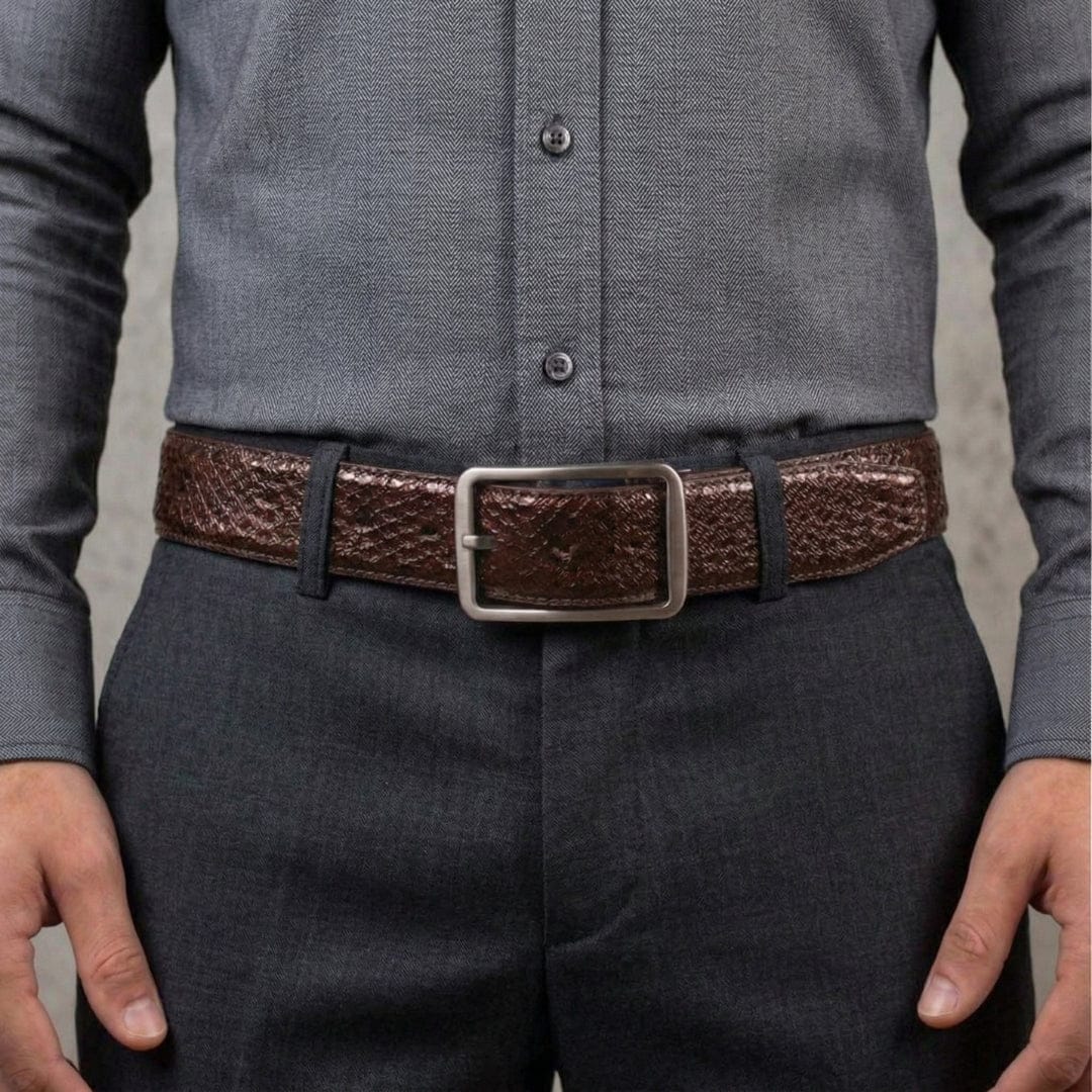 THE MEN THING Leather Belts Mens Genunie Leather Belt | 2 in 1 Reversible (Brown & Black  ) (1 Pc.) - WEXARO