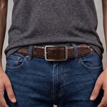 THE MEN THING Leather Belts Mens Genunie Leather Belt | 2 in 1 Reversible (Brown & Black  ) (1 Pc.) - WEXARO