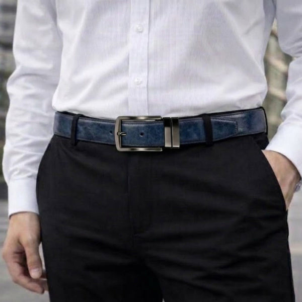 Mens Genuine Leather Belt | 2 in 1 Reversible (BLUE & Brown) (1 Pc.) - NEXORO