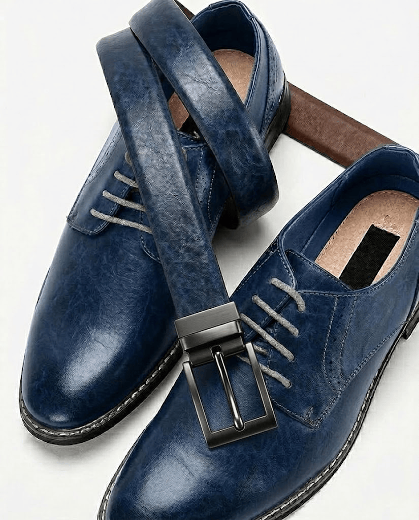 THE MEN THING Leather Belts NEXORO BLUE - Premium Genuine Leather Reversible Belt for Men & Boys | Durable & Stylish for Everyday Wear