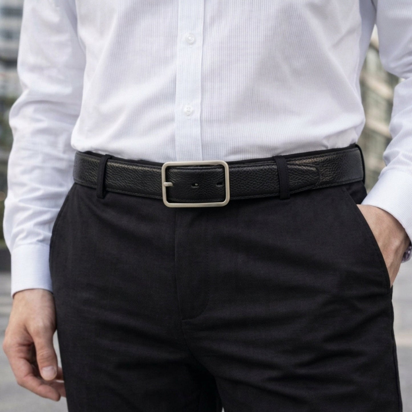 THE MEN THING Leather Belts NOIRX BLACK - Premium Genuine Leather Reversible Belt for Men & Boys | Durable & Stylish for Everyday Wear