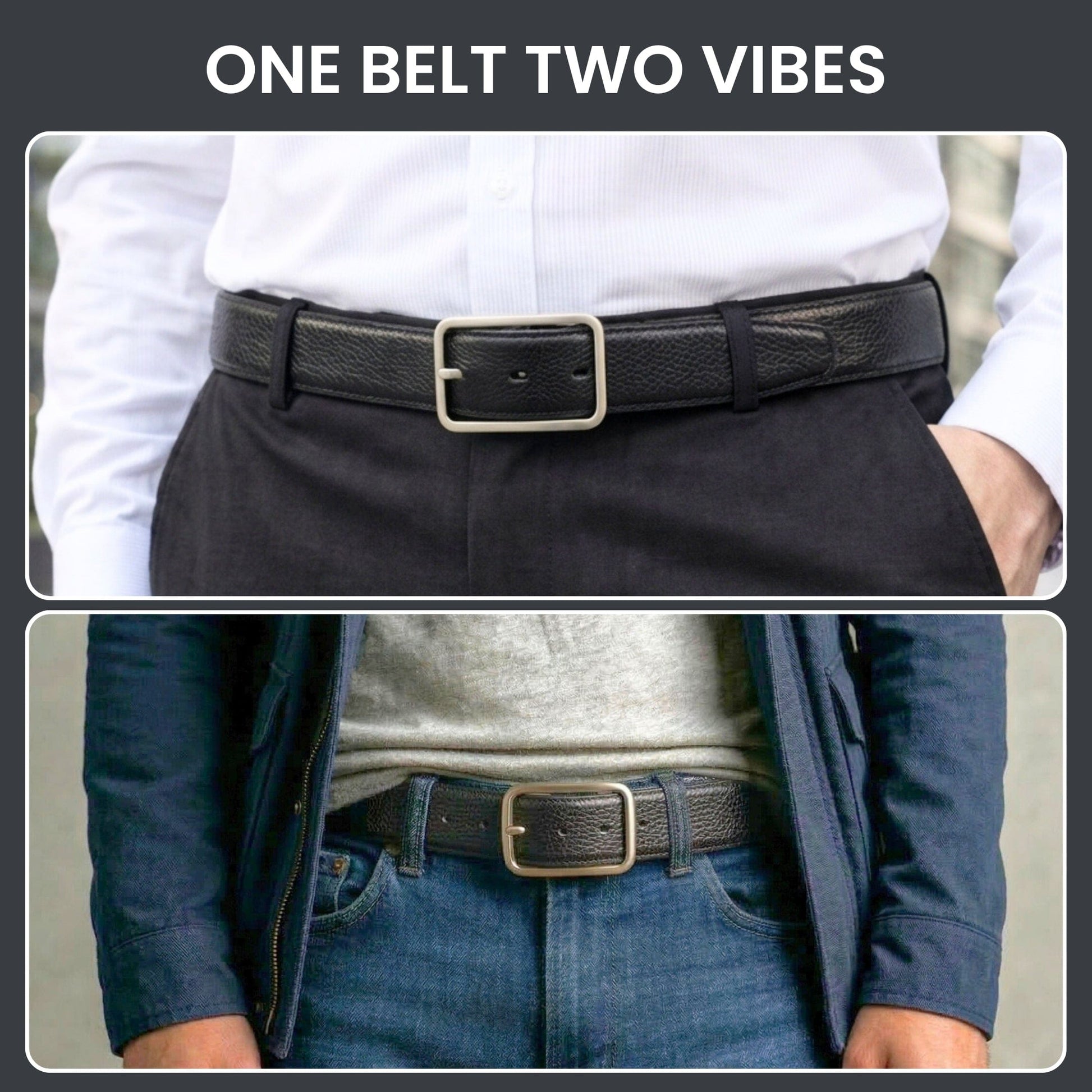 THE MEN THING Leather Belts NOIRX BLACK - Premium Genuine Leather Reversible Belt for Men & Boys | Durable & Stylish for Everyday Wear