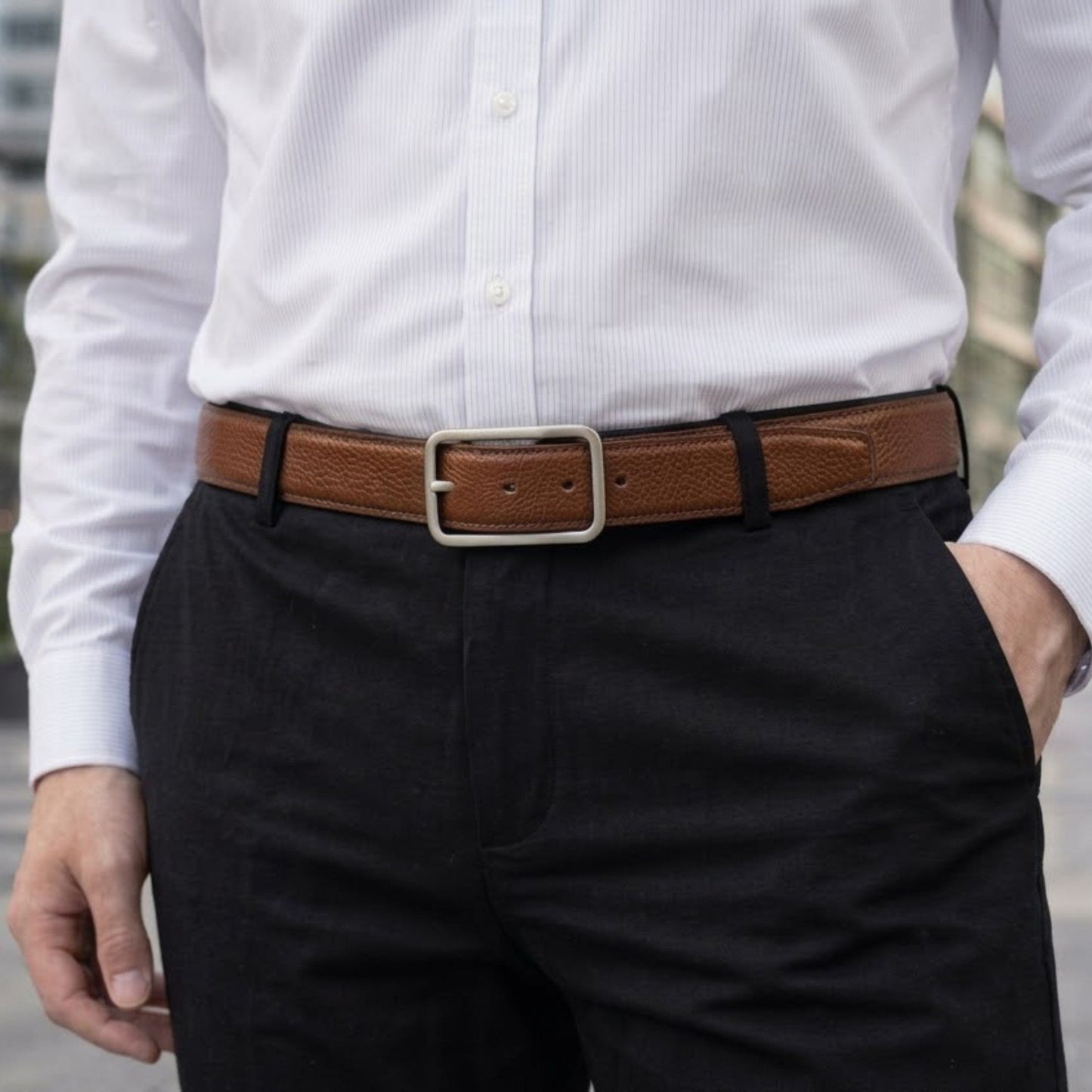 THE MEN THING Leather Belts NOIRX BROWN - Premium Genuine Leather Reversible Belt for Men & Boys | Durable & Stylish for Everyday Wear