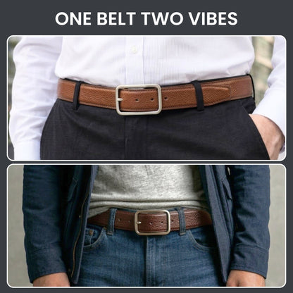 THE MEN THING Leather Belts NOIRX BROWN - Premium Genuine Leather Reversible Belt for Men & Boys | Durable & Stylish for Everyday Wear