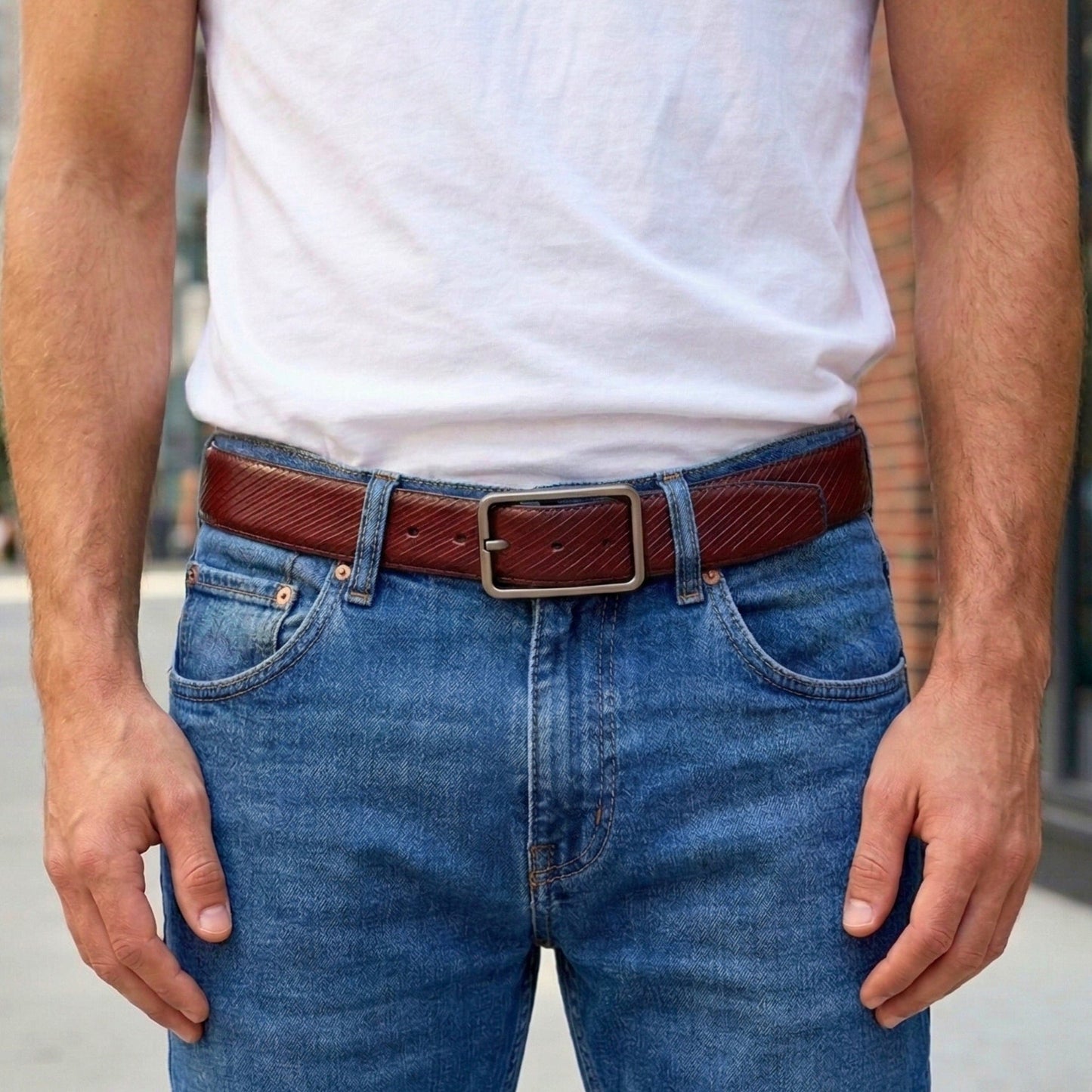 THE MEN THING Leather Belts ONYX DUO  BROWN - Premium Genuine Leather Reversible Belt for Men & Boys | Durable & Stylish for Everyday Wear