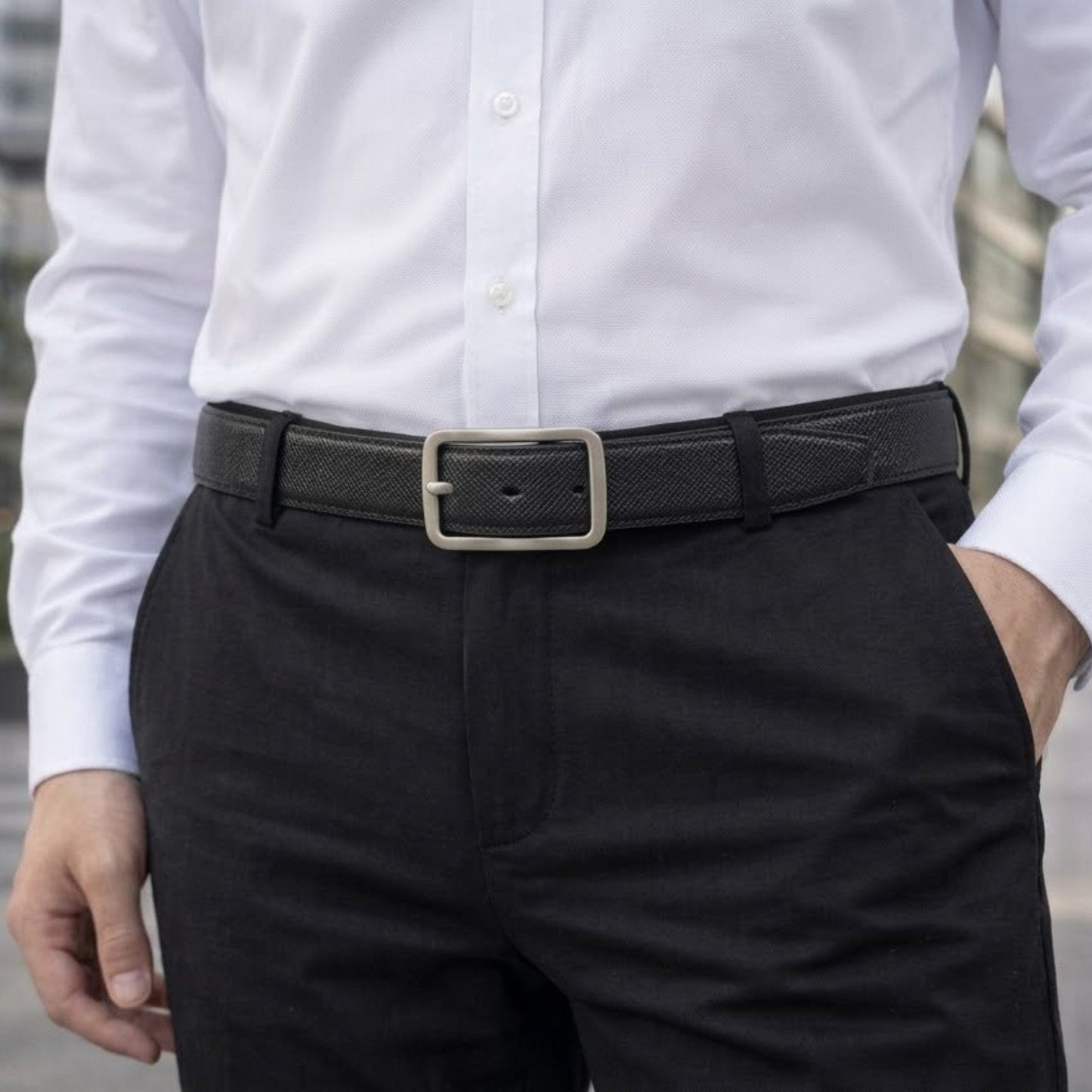 THE MEN THING Leather Belts ONYX IGNITE BLACK - Premium Genuine Leather Reversible Belt for Men & Boys | Durable & Stylish for Everyday Wear