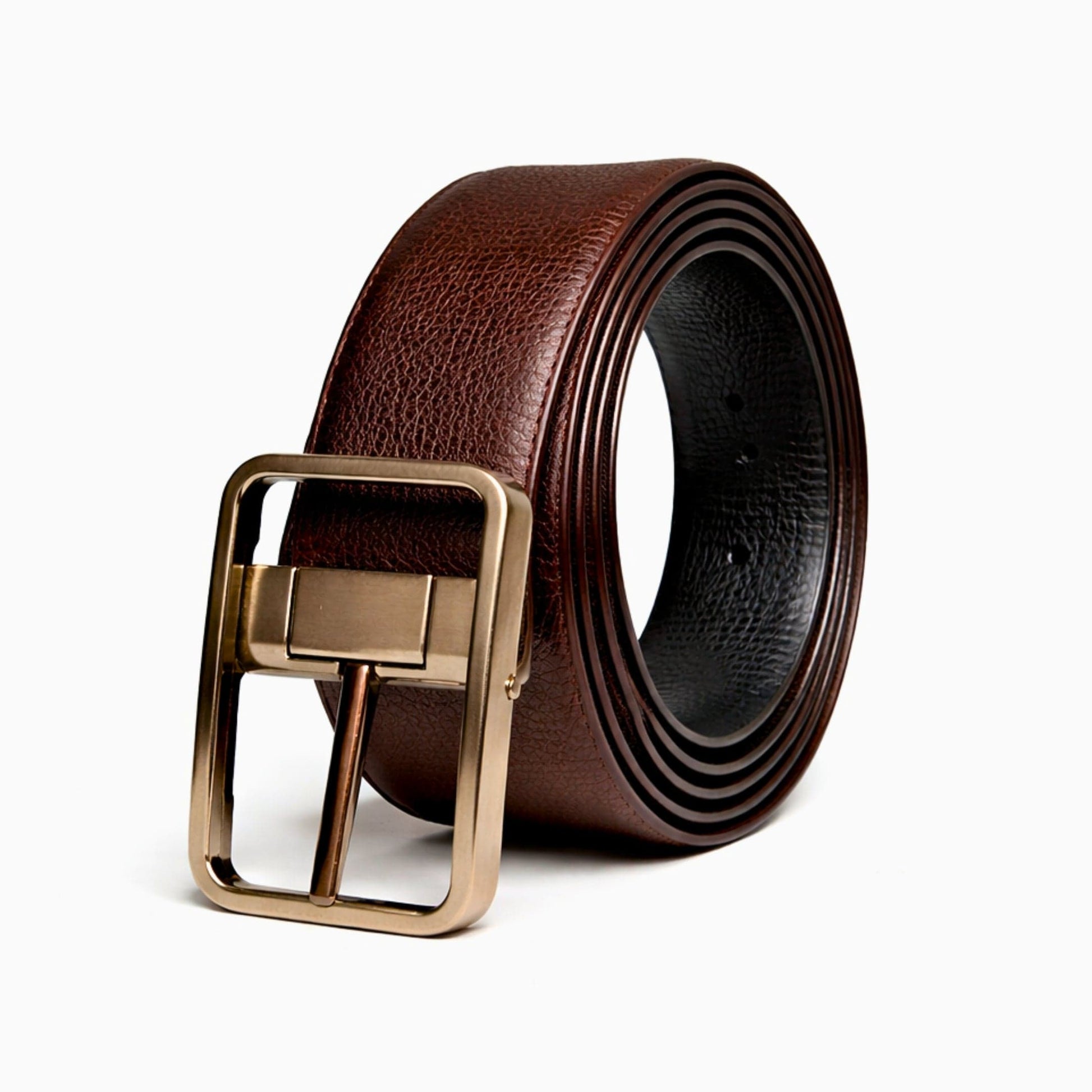 THE MEN THING Leather Belts ONYX PEBBLE  BROWN - Premium Genuine Leather Reversible Belt for Men & Boys | Durable & Stylish for Everyday Wear