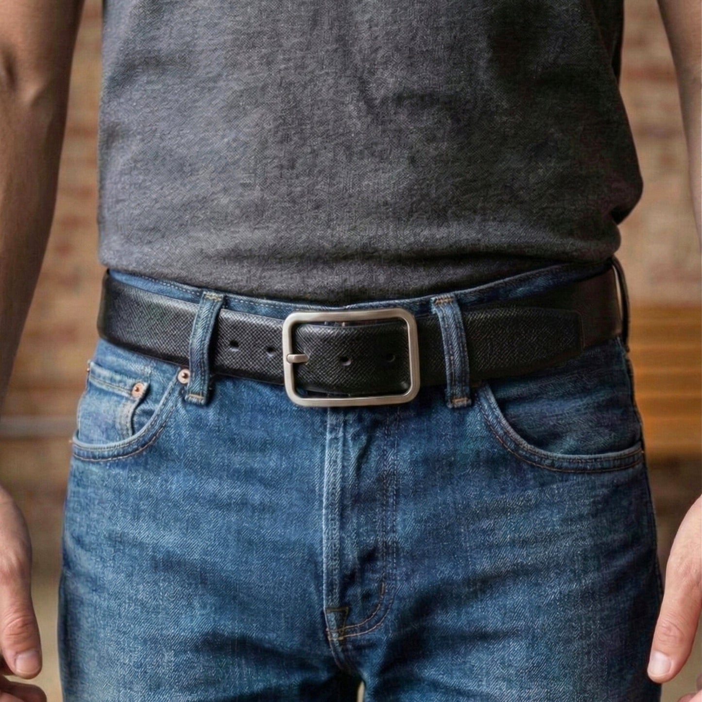 THE MEN THING Leather Belts ONYXCORE BLACK - Premium Genuine Leather Reversible Belt for Men & Boys | Durable & Stylish for Everyday Wear