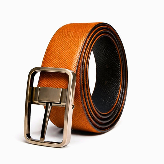 THE MEN THING Leather Belts ONYXCORE BROWN - Premium Genuine Leather Reversible Belt for Men & Boys | Durable & Stylish for Everyday Wear