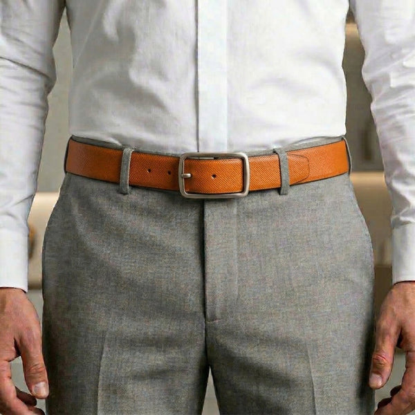 Mens Genuine Leather Belt | 2 in 1 Reversible (Brown & Black) (1 Pc.) - ONYXCORE