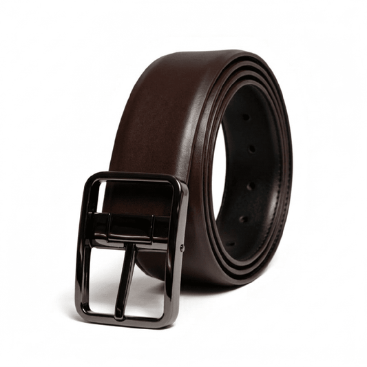 THE MEN THING Leather Belts PRIMEDUAL BROWN - Premium Genuine Leather Reversible Belt for Men & Boys | Durable & Stylish for Everyday Wear
