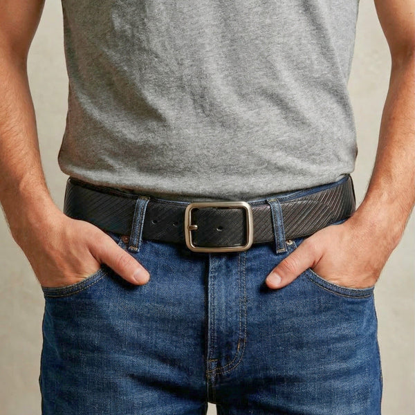 Mens Genuine Leather Belt | 2 in 1 Reversible (Black & Brown) (1 Pc.) - STRATA NOIR