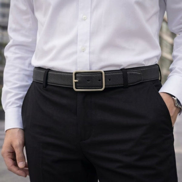 Mens Genuine Leather Belt | 2 in 1 Reversible (Black & Brown) (1 Pc.) - STRATA NOIR