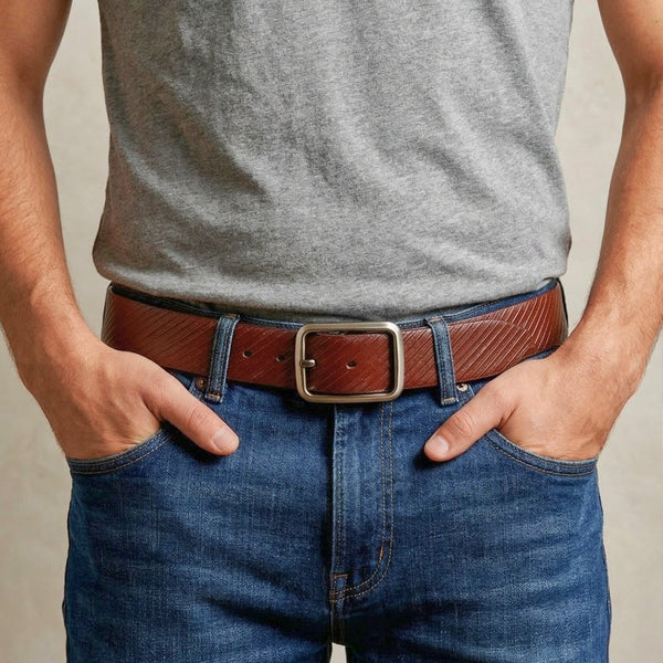 Mens Genuine Leather Belt | 2 in 1 Reversible (Brown & Black) (1 Pc.) - STRATA NOIR