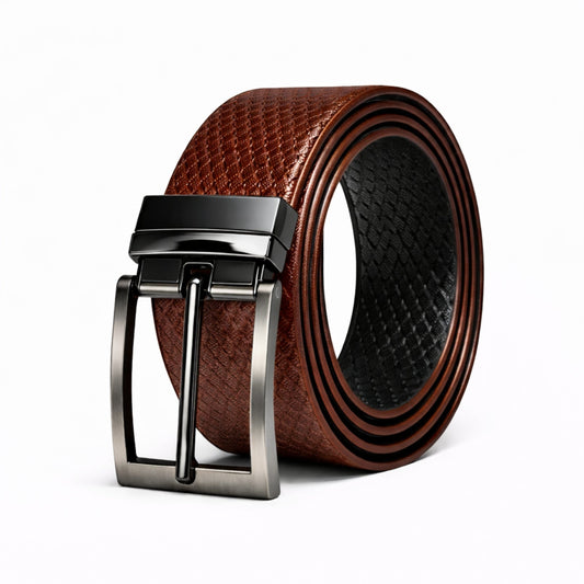 THE MEN THING Leather Belts TEXAURA BROWN - Premium Genuine Leather Reversible Belt for Men & Boys | Durable & Stylish for Everyday Wear
