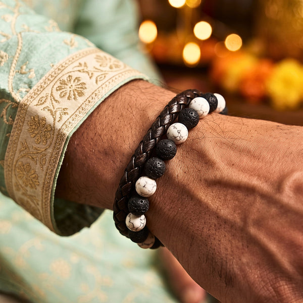 The Perfect Rakhi Gift For Every Brother – DARK AGE STYLE - Premium Leather Bracelets With Timeless Style (7inch)